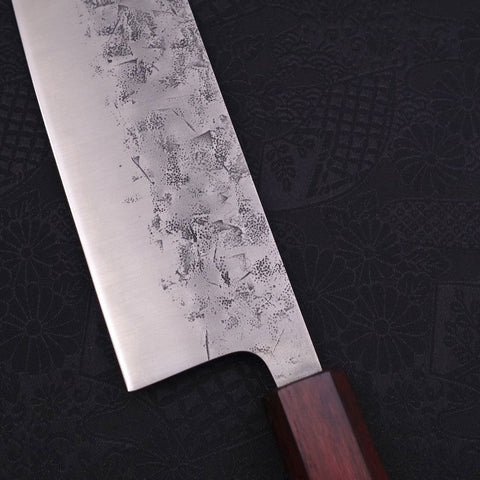 Nakiri SLD Nashiji Washi Purple Urushi Handle 165mm-[Musashi]-[Japanese-Kitchen-Knives]