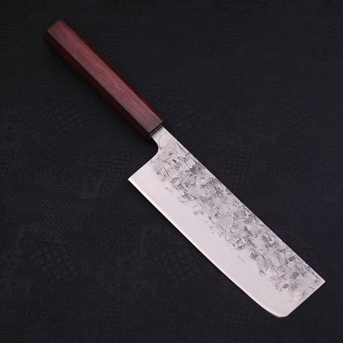Nakiri SLD Nashiji Washi Purple Urushi Handle 165mm-[Musashi]-[Japanese-Kitchen-Knives]