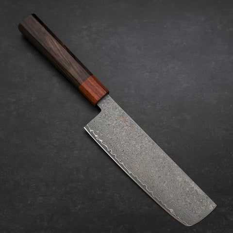 Nakiri & Santoku VG-10 Damasco Manico Shitan Ebano Sakura Set