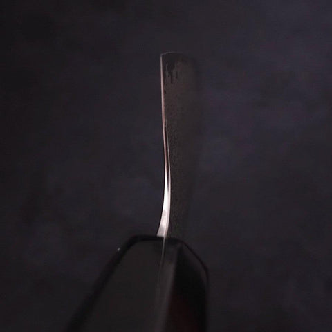Nakiri Silver Steel #3 Damascus Buffalo Ebony Handle 165mm-[Musashi]-[Japanese-Kitchen-Knives]