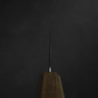 Nakiri Silver Steel #3 Nashiji Olive Handle 165mm (6.5”)-[Musashi]-[Japanese-Kitchen-Knives]