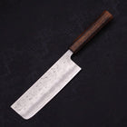 Nakiri Silver Steel #3 Nashiji Sumi Urushi Handle 165mm-[Musashi]-[Japanese-Kitchen-Knives]