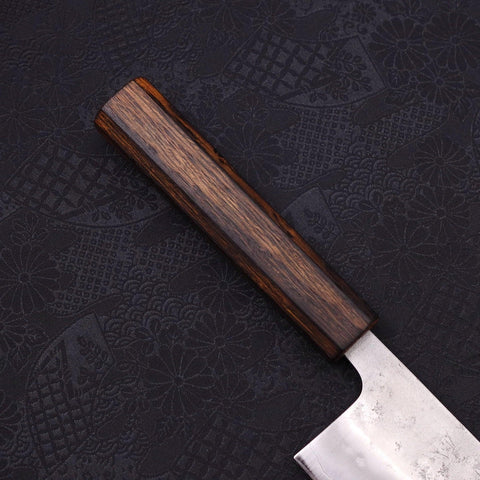 Nakiri Silver Steel #3 Nashiji Sumi Urushi Handle 165mm-[Musashi]-[Japanese-Kitchen-Knives]