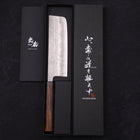 Nakiri Silver Steel #3 Nashiji Sumi Urushi Handle 165mm-[Musashi]-[Japanese-Kitchen-Knives]