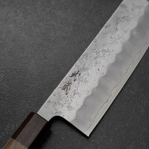 Nakiri Silver Steel #3 Nashiji Walnut Handle 165mm-[Musashi]-[Japanese-Kitchen-Knives]