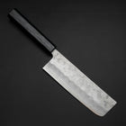Nakiri Silver Steel #3 Nashiji Washi Dark Blue Urushi Handle 165mm (6.5”)-[Musashi]-[Japanese-Kitchen-Knives]