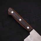 Nakiri Silver Steel #3 Nashiji Western Brown Handle 165mm-[Musashi]-[Japanese-Kitchen-Knives]