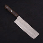 Nakiri Silver Steel #3 Nashiji Western Brown Handle 165mm-[Musashi]-[Japanese-Kitchen-Knives]