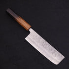 Nakiri Silver Steel #3 Nashiji Yaki Urushi Handle 165mm-[Musashi]-[Japanese-Kitchen-Knives]