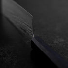Nakiri Silver Steel #3 Nawame Damascus Dark Blue Urushi Handle 165mm (6.5”)-[Musashi]-[Japanese-Kitchen-Knives]