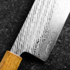 Nakiri Silver Steel #3 Nawame Damascus Yaki Urushi Handle 165mm (6.5”)-[Musashi]-[Japanese-Kitchen-Knives]