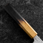 Nakiri Silver Steel #3 Nawame Damascus Yaki Urushi Handle 165mm (6.5”)-[Musashi]-[Japanese-Kitchen-Knives]