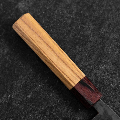 Nakiri Stainless Clad Blue Steel #2 Kurouchi Zelkova Handle 165mm (6.5”)-[Musashi]-[Japanese-Kitchen-Knives]