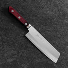 Nakiri Stainless Clad Blue Super Polished Western Black Red Handle 160mm (6.3”)-[Musashi]-[Japanese-Kitchen-Knives]