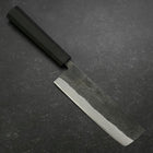 Nakiri Stainless Clad Blue Steel #2 Kurouchi Rubber Handle 165mm-[Musashi]-[Japanese-Kitchen-Knives]