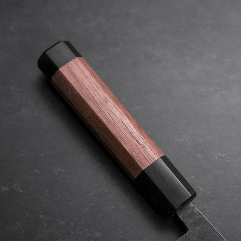 Nakiri Stainless Clad Blue Steel #2 Kurouchi Walnut Handle 165mm-[Musashi]-[Japanese-Kitchen-Knives]