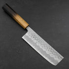 Nakiri Stainless Clad White Steel #2 Tsuchime Yaki Urushi Handle 165mm-[Musashi]-[Japanese-Kitchen-Knives]