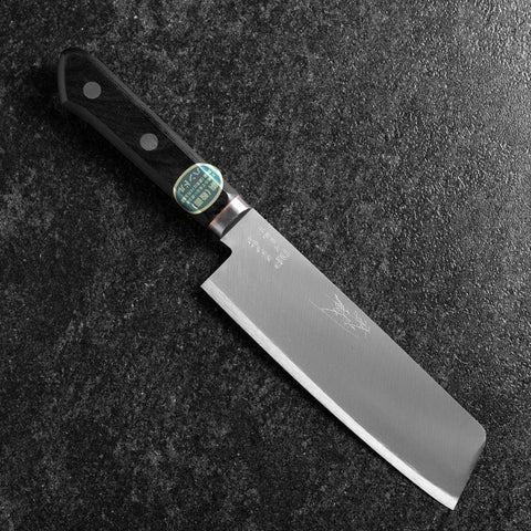 Nakiri VG-1 Polished Western Black Handle 160mm (6.3”)-[Musashi]-[Japanese-Kitchen-Knives]