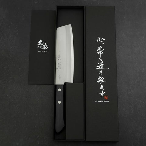 Nakiri VG-1 Polished Western Black Handle 160mm-[Musashi]-[Japanese-Kitchen-Knives]