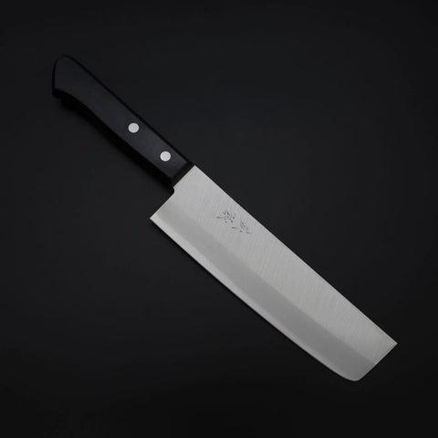 Nakiri VG-1 Polished Western Black Handle 165mm (Tsuba-nashi) (6.5”)-[Musashi]-[Japanese-Kitchen-Knives]