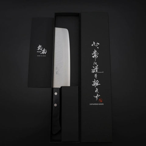 Nakiri VG-1 Polished Western Black Handle 165mm (Tsuba-nashi)-[Musashi]-[Japanese-Kitchen-Knives]