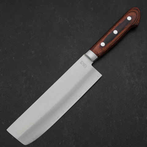 Nakiri VG-1 Polished Western Mahogany Handle 165mm-[Musashi]-[Japanese-Kitchen-Knives]