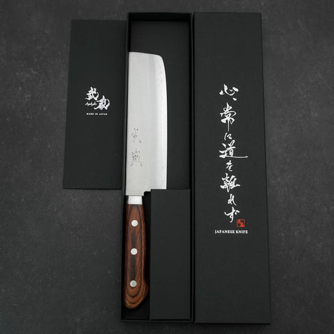 Nakiri VG-1 Polished Western Mahogany Handle 165mm-[Musashi]-[Japanese-Kitchen-Knives]