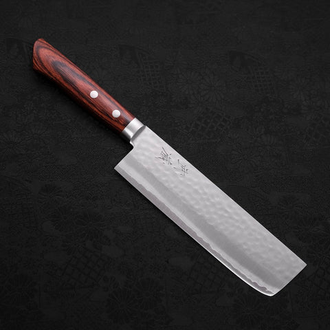 Nakiri VG-1 Tsuchime Western Mahogany Handle 165mm-[Musashi]-[Japanese-Kitchen-Knives]