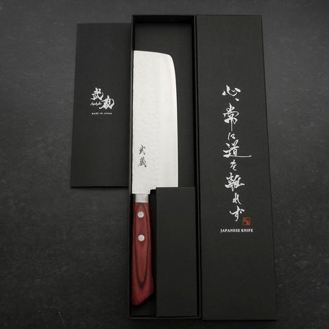 Nakiri VG-1 Tsuchime Western Red Mahogany Handle 165mm-[Musashi]-[Japanese-Kitchen-Knives]