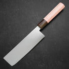 Nakiri VG-10 Damascus Buffalo Light Pink Maple Handle 170mm-[Musashi]-[Japanese-Kitchen-Knives]