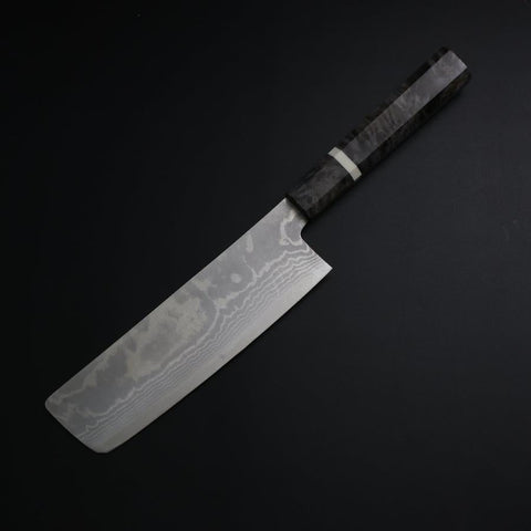Nakiri VG-10 Damascus Maple Handle 165mm (6.5”)-[Musashi]-[Japanese-Kitchen-Knives]