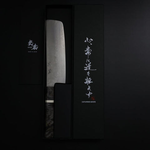Nakiri VG-10 Damascus Maple Handle 165mm (6.5”)-[Musashi]-[Japanese-Kitchen-Knives]