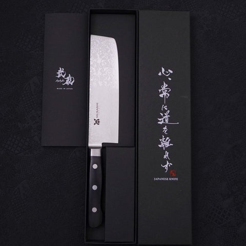 Nakiri VG-10 Damascus Western Handle 165mm-[Musashi]-[Japanese-Kitchen-Knives]