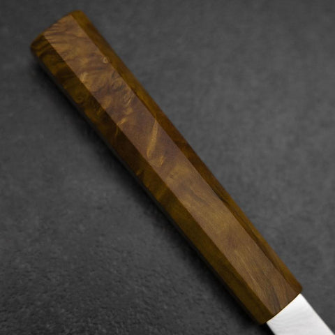 Nakiri VG-10 Damascus Yellow-Brown Birch Handle 170mm-[Musashi]-[Japanese-Kitchen-Knives]