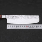 Nakiri VG-10 Mirror Tsuchime Damascus Mahogany Handle 165mm (6.5”)-[Musashi]-[Japanese-Kitchen-Knives]
