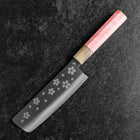 Nakiri VG-10 Polished Sakura Buffalo Dark Pink Maple Handle 165mm (6.5”)-[Musashi]-[Japanese-Kitchen-Knives]