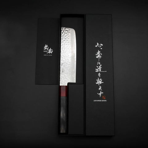Nakiri VG-10 Tsuchime Damascus Cherry Grey Handle 165mm (6.5”)-[Musashi]-[Japanese-Kitchen-Knives]