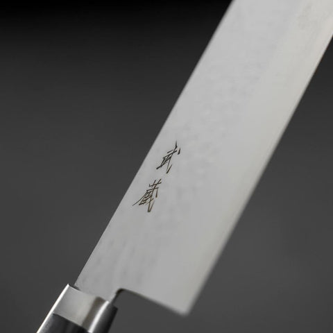 Nakiri VG-10 Tsuchime Damascus Western Blue Handle 165mm-[Musashi]-[Japanese-Kitchen-Knives]