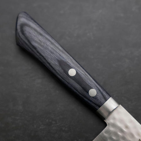 Nakiri VG-10 Tsuchime Damascus Western Blue Handle 165mm-[Musashi]-[Japanese-Kitchen-Knives]