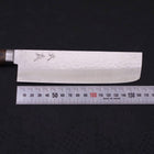 Nakiri VG-10 Tsuchime Damascus Western Brown Handle 165mm-[Musashi]-[Japanese-Kitchen-Knives]