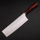 Nakiri VG-10 Tsuchime Oval Mahogany Handle 180mm-[Musashi]-[Japanese-Kitchen-Knives]