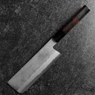 Nakiri White Steel #1 Tsuchime Buffalo Ebony Handle 165mm (6.5”)-[Musashi]-[Japanese-Kitchen-Knives]