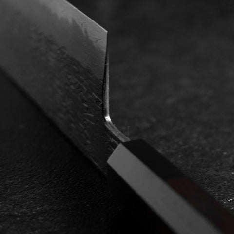 Nakiri White Steel #1 Tsuchime Buffalo Ebony Handle 165mm (6.5”)-[Musashi]-[Japanese-Kitchen-Knives]