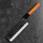 Nakiri White Steel #2 Kurouchi Buffalo Bubinga Handle 165mm (6.5”)-[Musashi]-[Japanese-Kitchen-Knives]