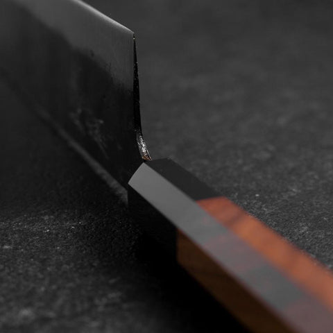 Nakiri White Steel #2 Kurouchi Buffalo Bubinga Handle 165mm (6.5”)-[Musashi]-[Japanese-Kitchen-Knives]