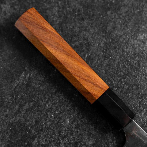 Nakiri White Steel #2 Kurouchi Buffalo Bubinga Handle 165mm (6.5”)-[Musashi]-[Japanese-Kitchen-Knives]