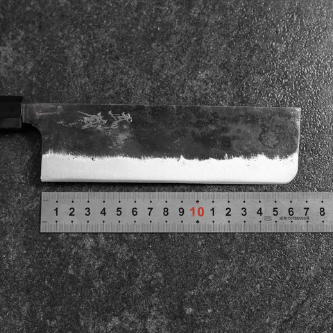 Nakiri White Steel #2 Kurouchi Buffalo Bubinga Handle 165mm (6.5”)-[Musashi]-[Japanese-Kitchen-Knives]
