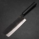 Nakiri White Steel #2 Kurouchi Chokin Sakura-Fuji Buffalo Ebony Handle 165mm (6.5”)-[Musashi]-[Japanese-Kitchen-Knives]