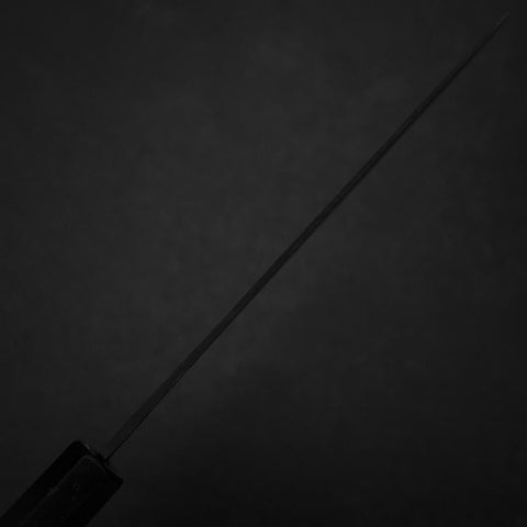 Nakiri White Steel #2 Kurouchi Chokin Sakura-Fuji Buffalo Ebony Handle 165mm (6.5”)-[Musashi]-[Japanese-Kitchen-Knives]