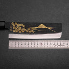 Nakiri White Steel #2 Kurouchi Chokin Sakura-Fuji Buffalo Ebony Handle 165mm (6.5”)-[Musashi]-[Japanese-Kitchen-Knives]